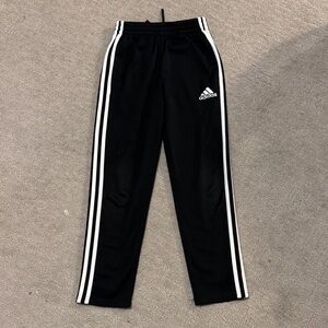 Adidas Kids Black Joggers with White Stripes
